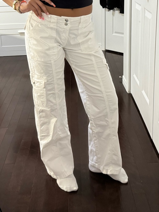 Garage Pants - Low Rise White Cargo Pants